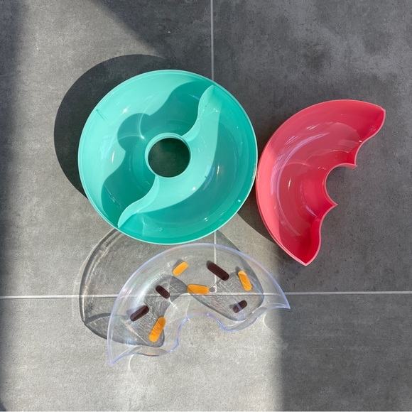 Container: Donut shape Teal and Pink with Sprinkles Perfect for Coffee Table - Picture 5 of 5